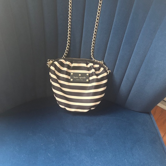 kate spade Handbags - Kate Spade Black and Cream Striped Crossbody Bag